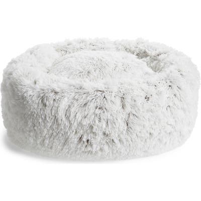 Jax & Bones Arctic Shag Donut Dog Bed, White