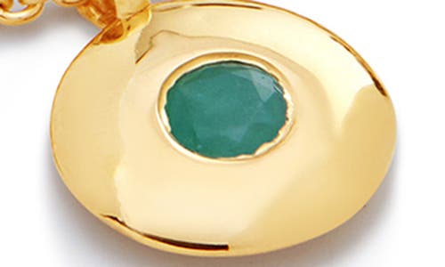 Shop Monica Vinader May Birthstone Emerald Pendant Necklace In 18k Gold Vermeil/may