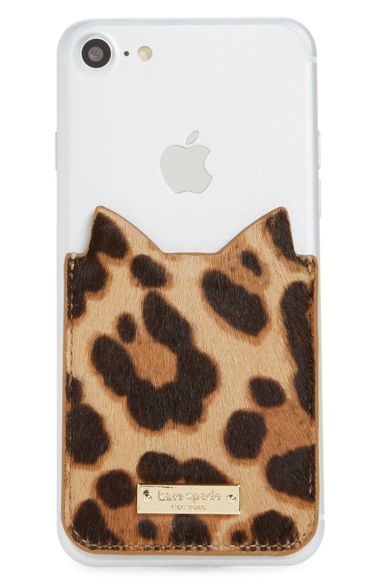 Kate Spade New York Cat Genuine Calf Hair Iphone 7 8 Sticker Pocket Nordstrom