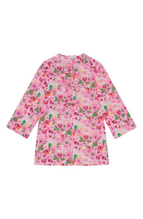 Floral Organic Cotton Cover-Up Tunic in Sugar Plum