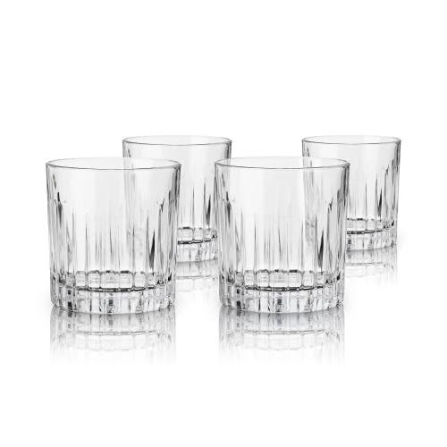 Viski Reserve Milo Crystal Rocks Glasses Set Of 4 In Clear