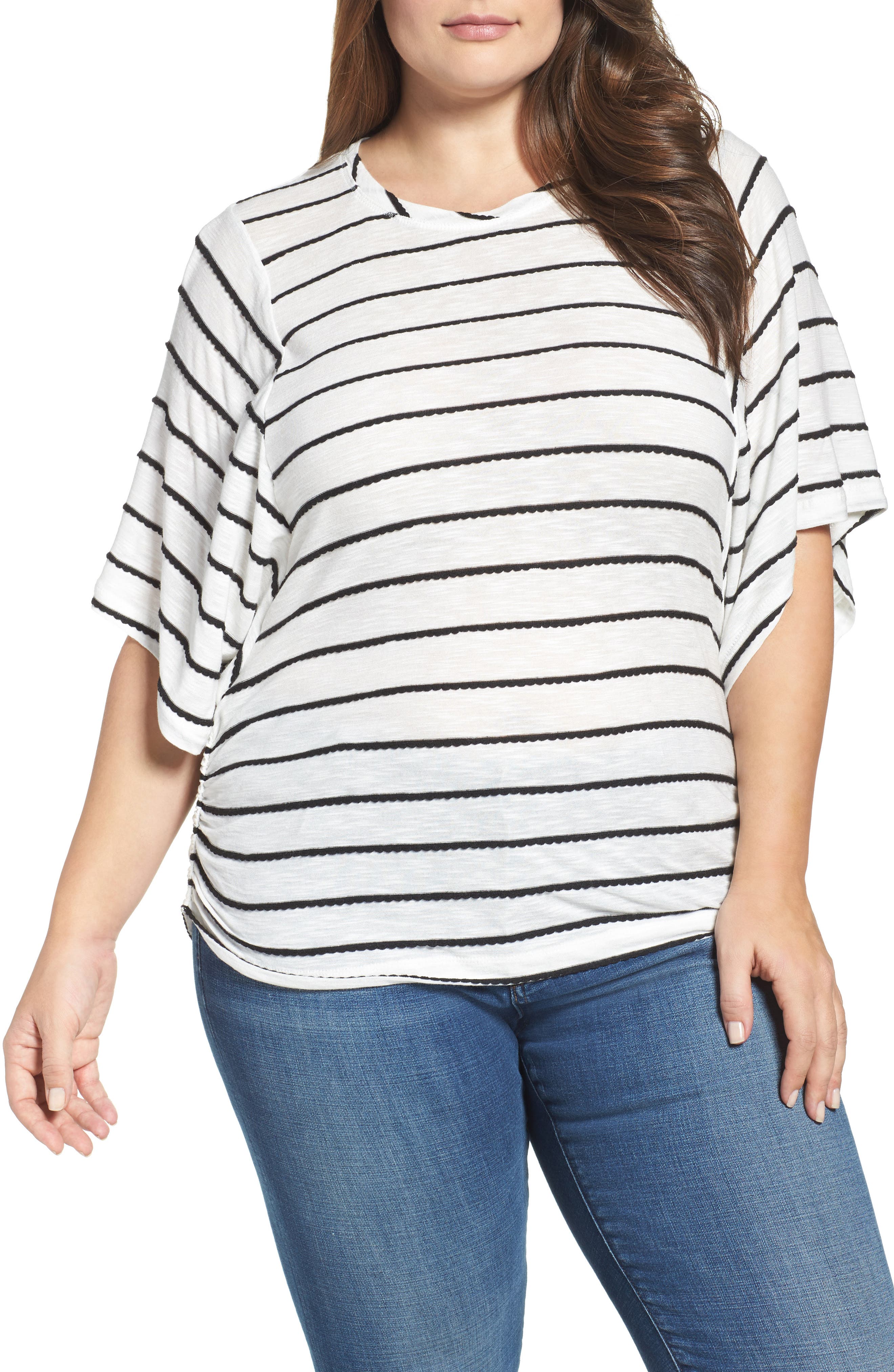 Democracy Stripe Dolman Sleeve Top (Plus Size) Nordstrom