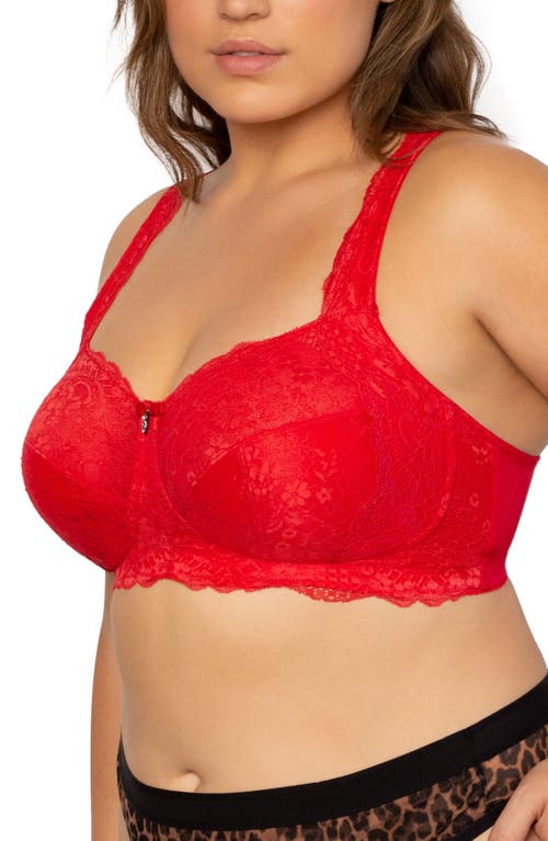 Curvy Couture Luxe Lace Wireless Bralette In Crantastic