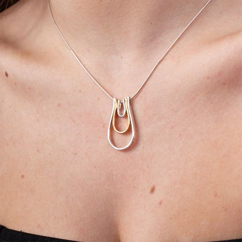 Lucy Quartermaine Horse Shoe Tri Pendant In Sterling Silver