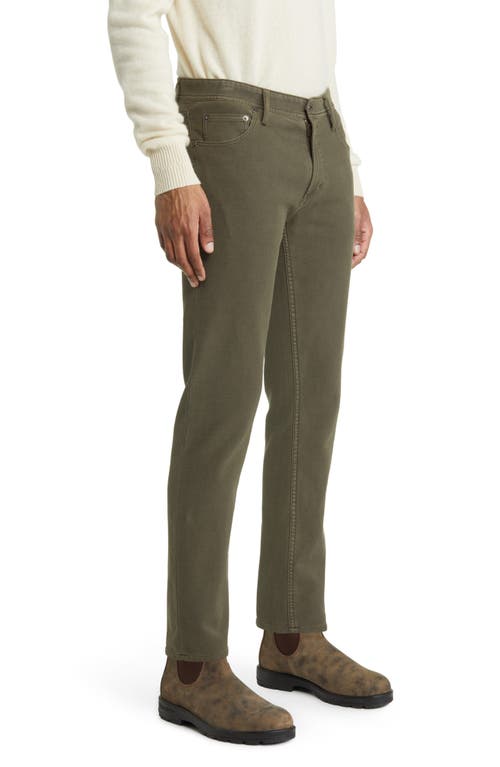 The Normal Brand Terry Five-pocket Tailored Fit Pants In Dusty Olive