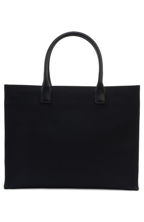 Shop Versace La Medusa Canvas Tote In Black/ Gold