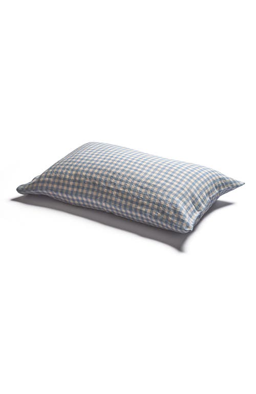 PIGLET IN BED Set of 2 Gingham Linen Pillowcases in Warm Blue at Nordstrom, Size Euro