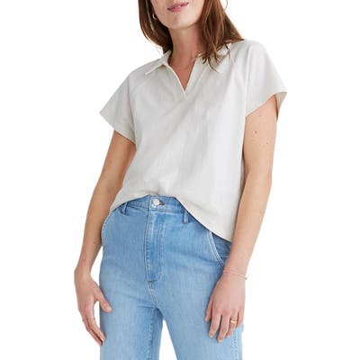 Madewell Boxy Polo T-Shirt, Ivory