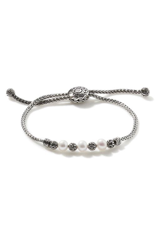 Shop John Hardy Classic Chain Pearl Pull Through Bracelet In Silver