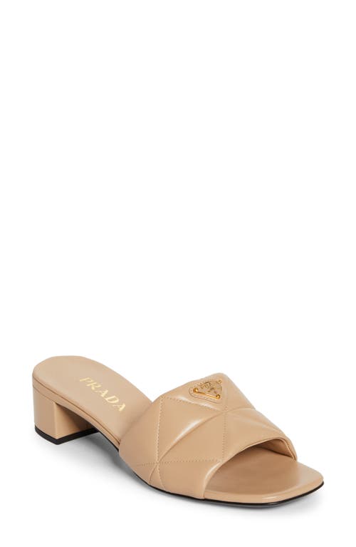 PRADA PRADA DIAGRAM SLIDE SANDAL 