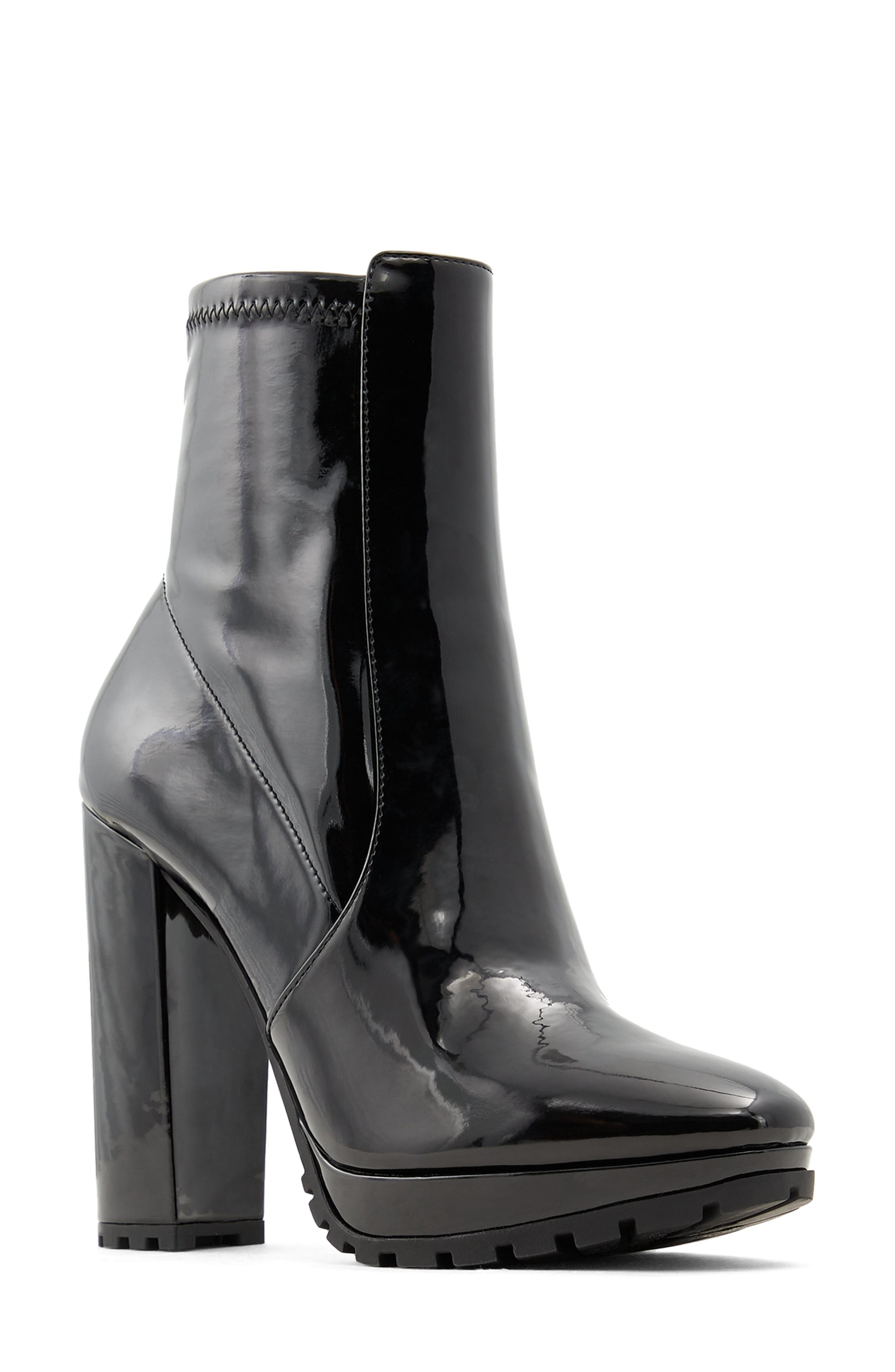 aldo black leather booties