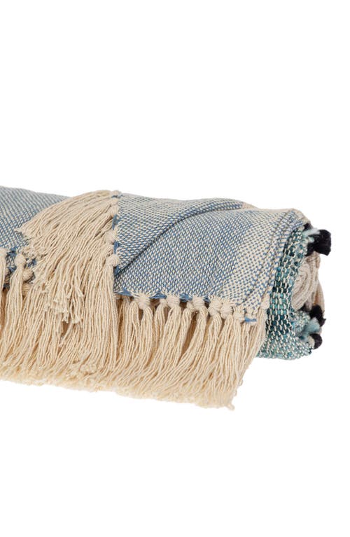 Parkland Collection Inca Fringe Throw Blanket In Blue
