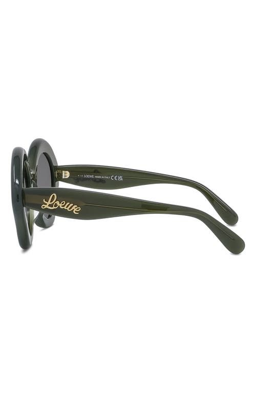Shop Loewe Curvy 49mm Small Geometric Sunglasses In Shiny Dark Green/smoke