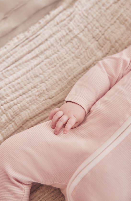 Mori Stripe Fitted One-piece Pajamas In Blush Stripe