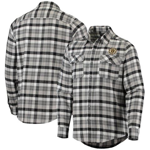 Men's Antigua Black/Gray Miami Dolphins Ease Flannel Long Sleeve