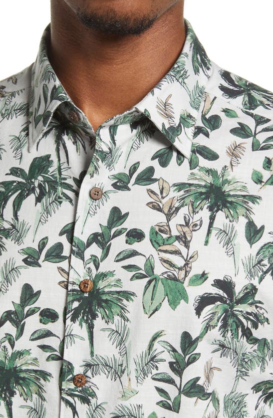 Rodd & Gunn Sabre Peak Print Short Sleeve Cotton Button-up Shirt In Forest