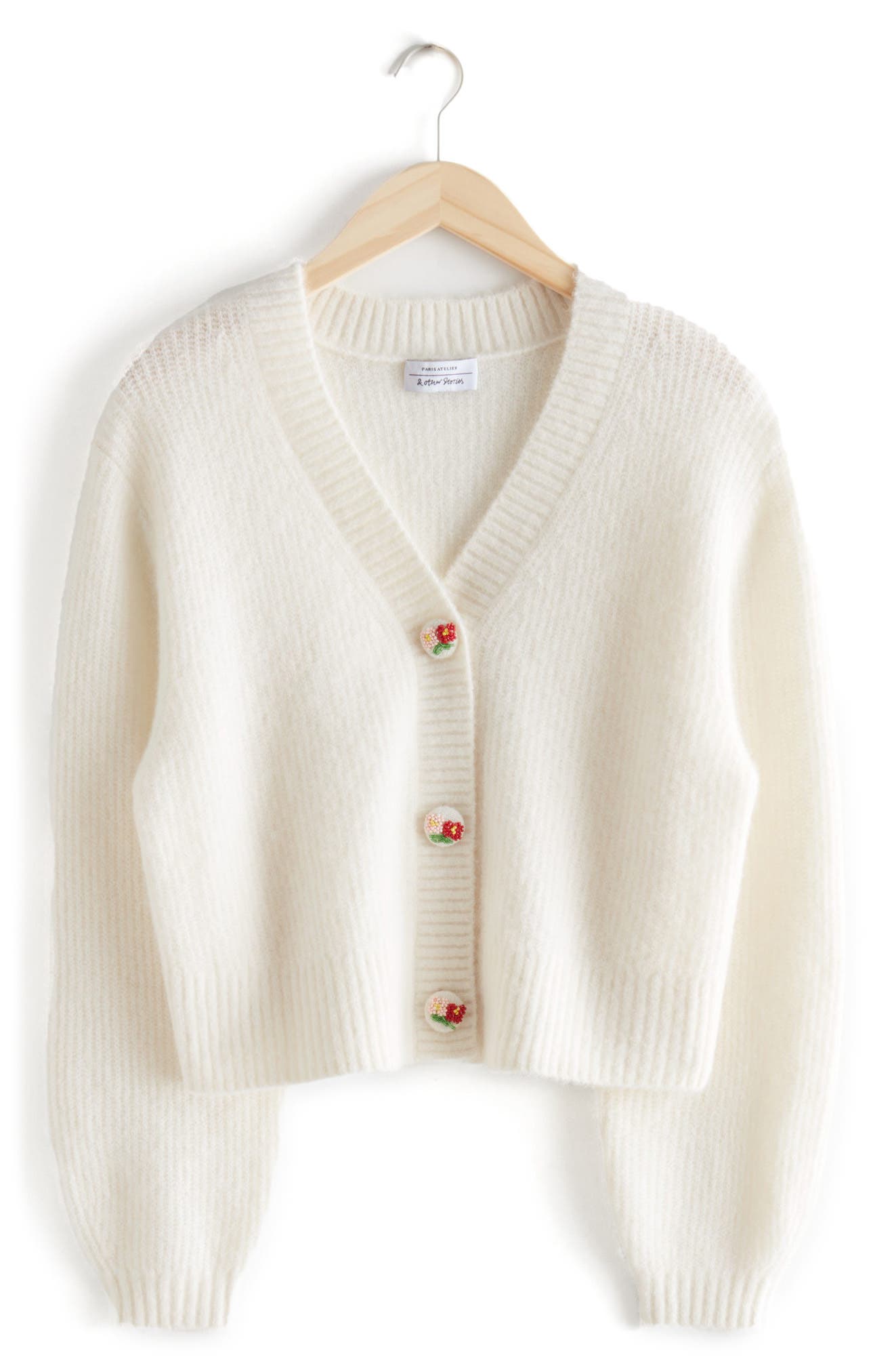 flower button cardigan