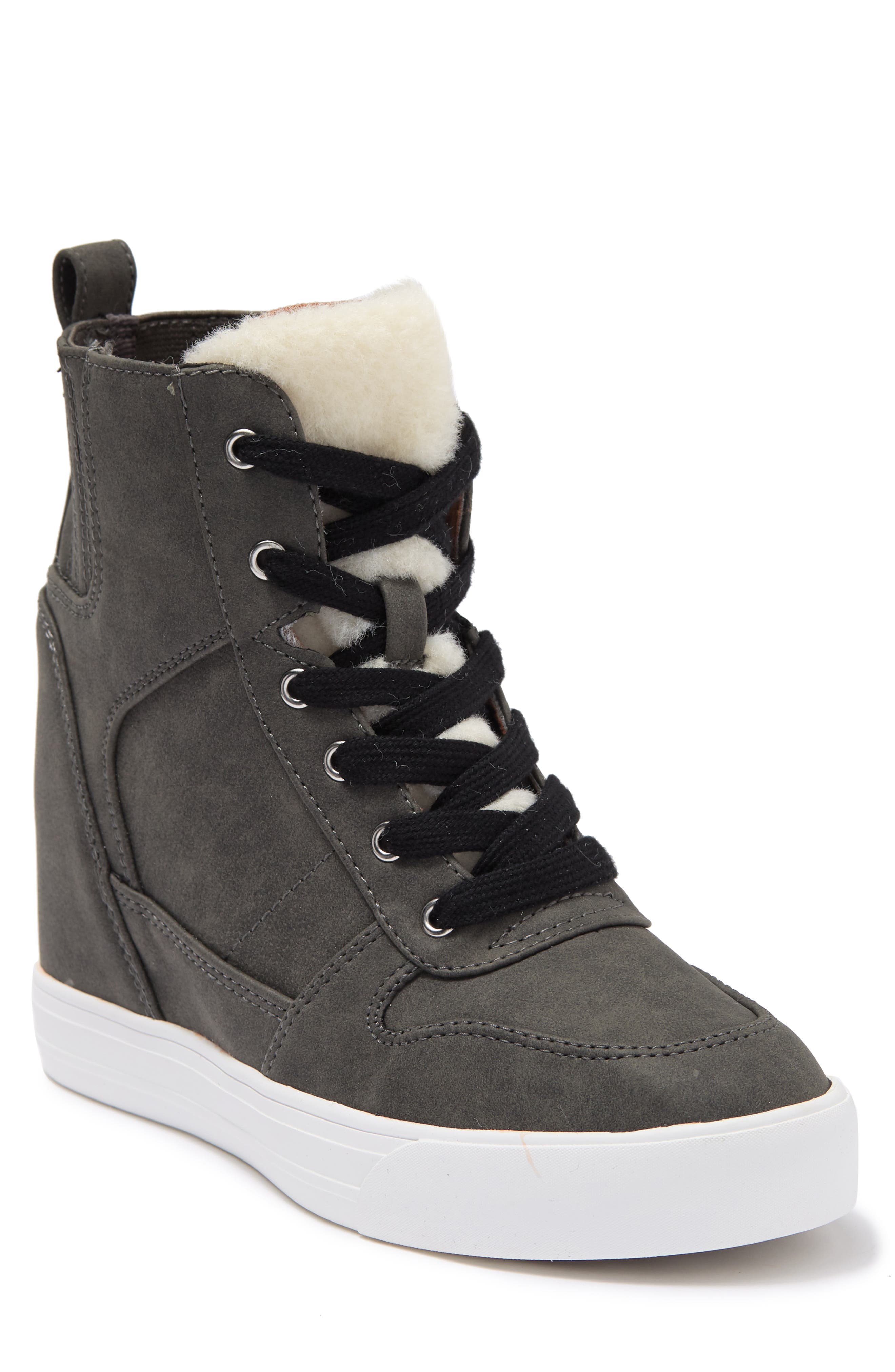 shearling wedge sneaker