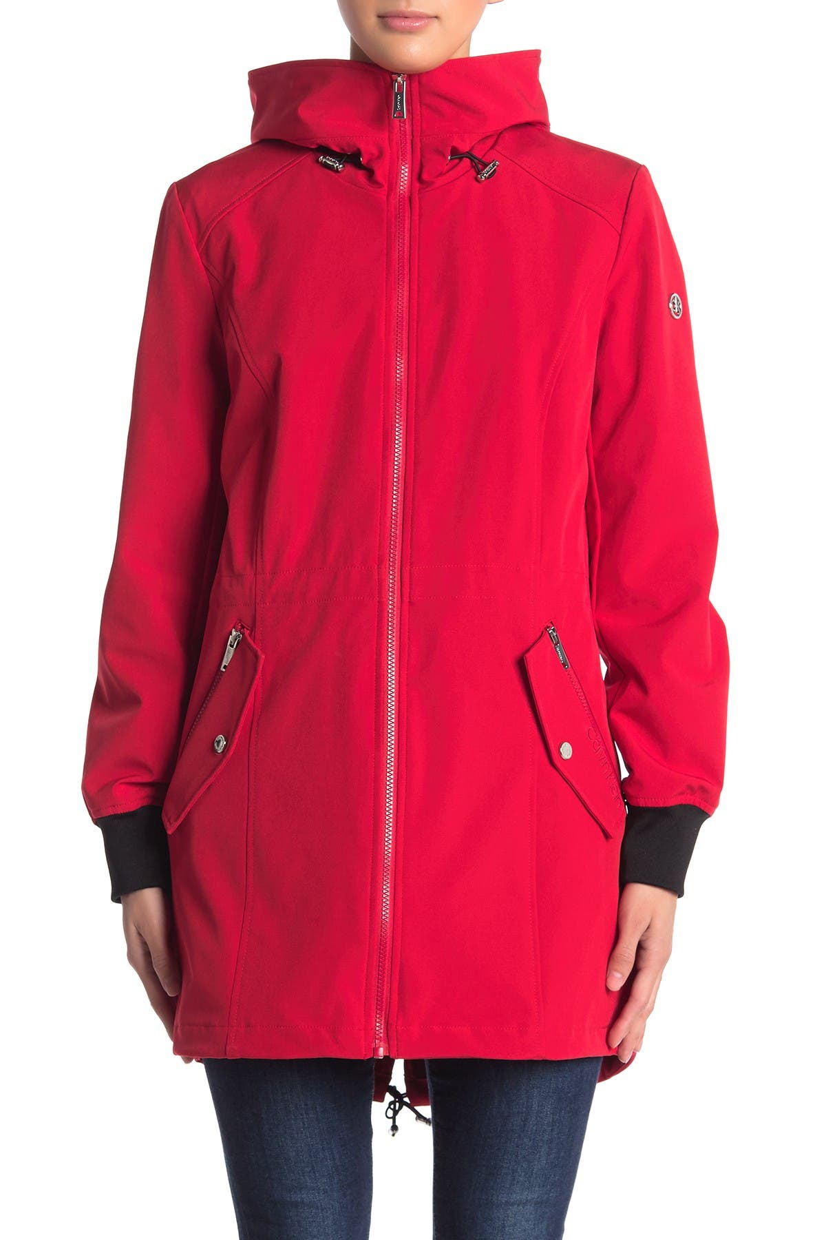 calvin klein water resistant shell wind protection