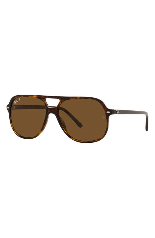 Shop Ray Ban Ray-ban 56mm Polarized Square Sunglasses In Havana