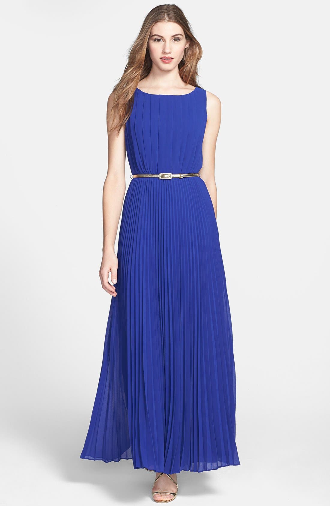 Eliza J Pleat Chiffon Maxi Dress Nordstrom