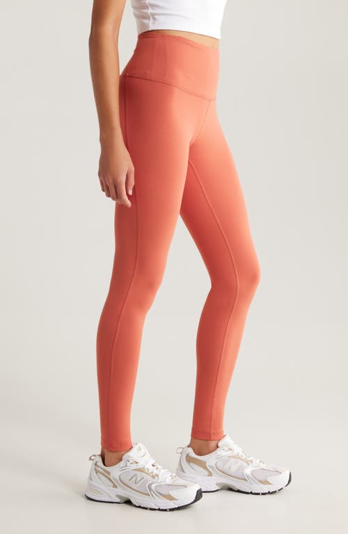 Shop Zella Live In High Waist Leggings In Rust Redwood