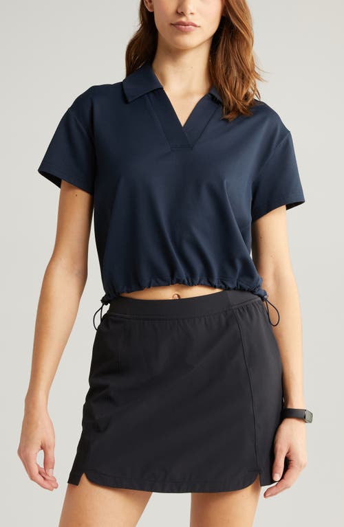 Zella Replay Boxy Polo Tee In Navy Sapphire