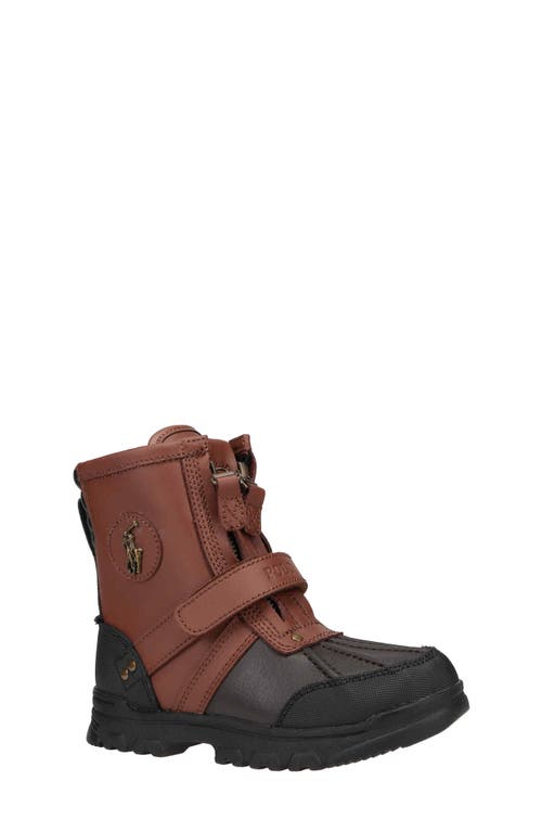 Shop Polo Ralph Lauren Kids' Conquered High Duck Boot In Chocolate/tan