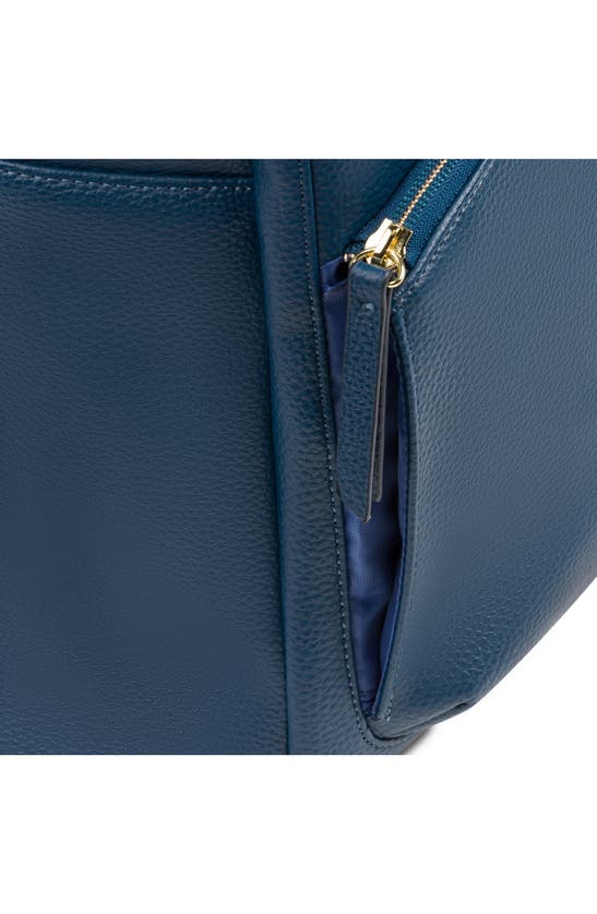 Shop Swissgear 9901 Faux Leather Laptop Backpack In Navy