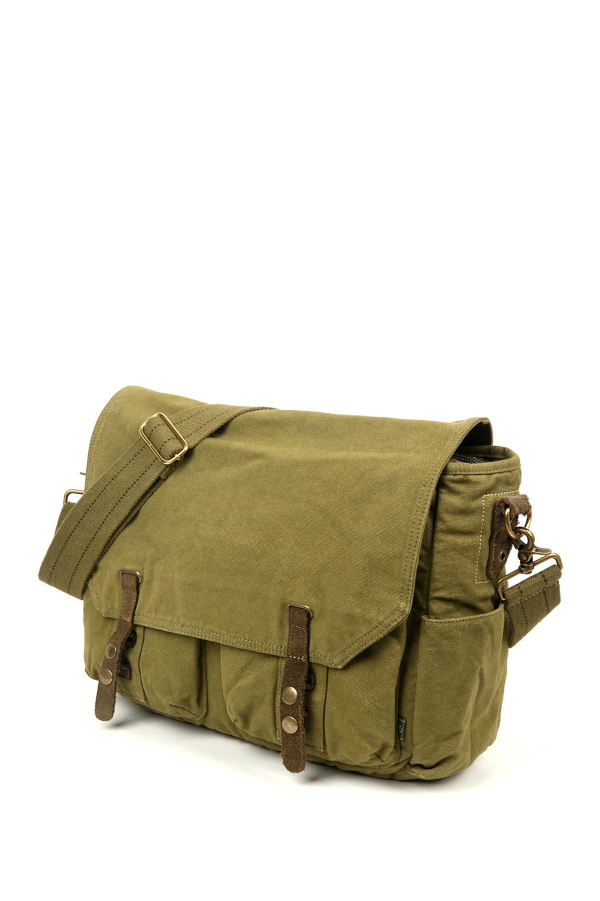 Tsd Coastal Canvas Messenger Bag In Light/pastel Green1
