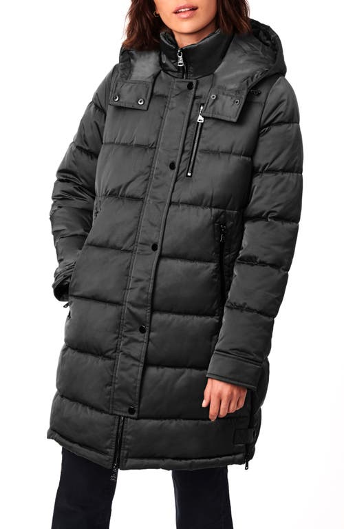 Bernardo Hooded Water Resistant Puffer Jacket in Black