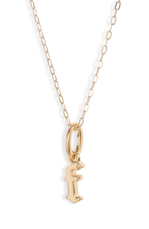 Sophie Customized Initial Pendant Necklace in Gold - F