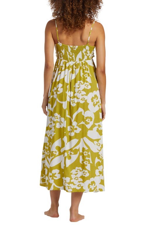 Shop Billabong Daybreak Floral Midi Sundress In Moss Joy