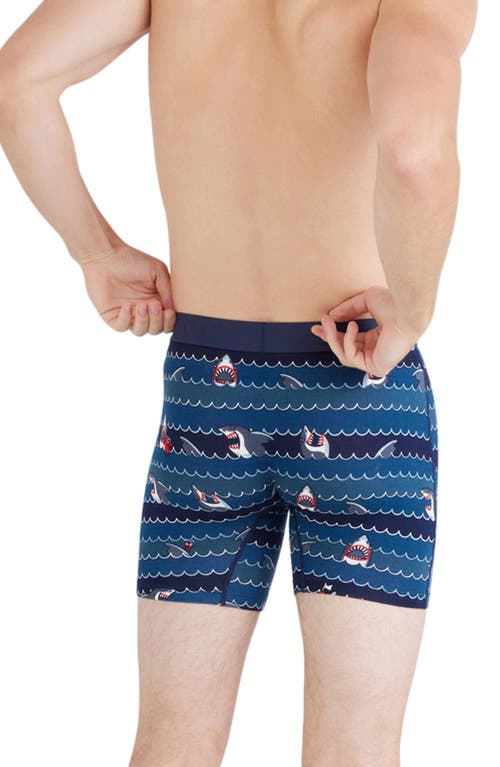 Shop Saxx Vibe Xtra Super Soft Boxer Briefs In Get Sharky-hurricane