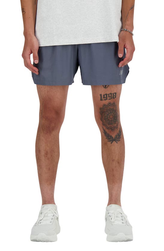 Shop New Balance Seamless Running Shorts In Graphite