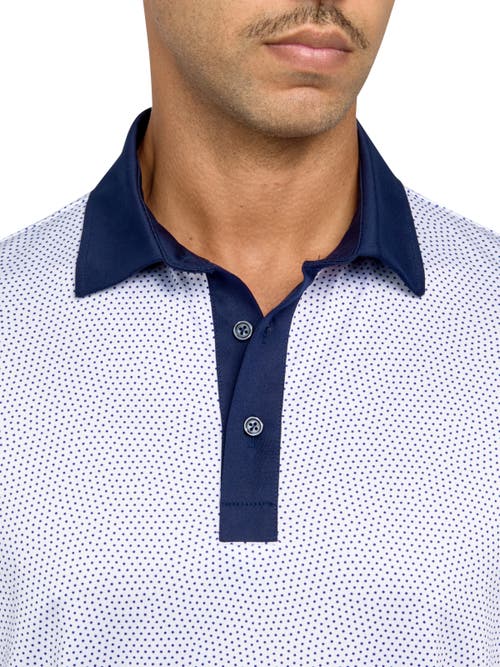Construct Con.struct Dot Print Performance Golf Polo In White/black