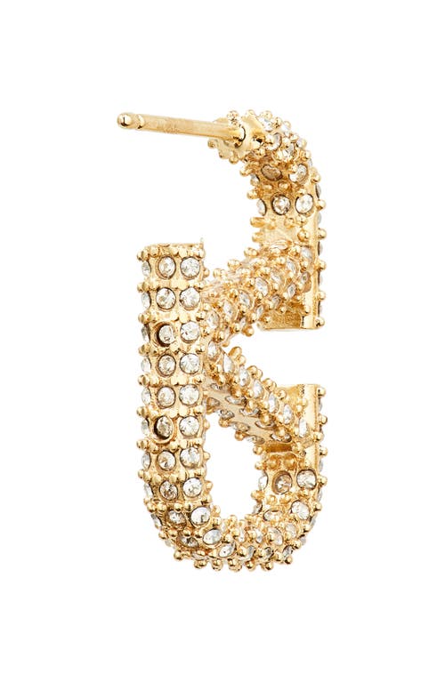 Valentino Garavani Vlogo Crystal Drop Earrings In Oro 18/crystal Silver Shade