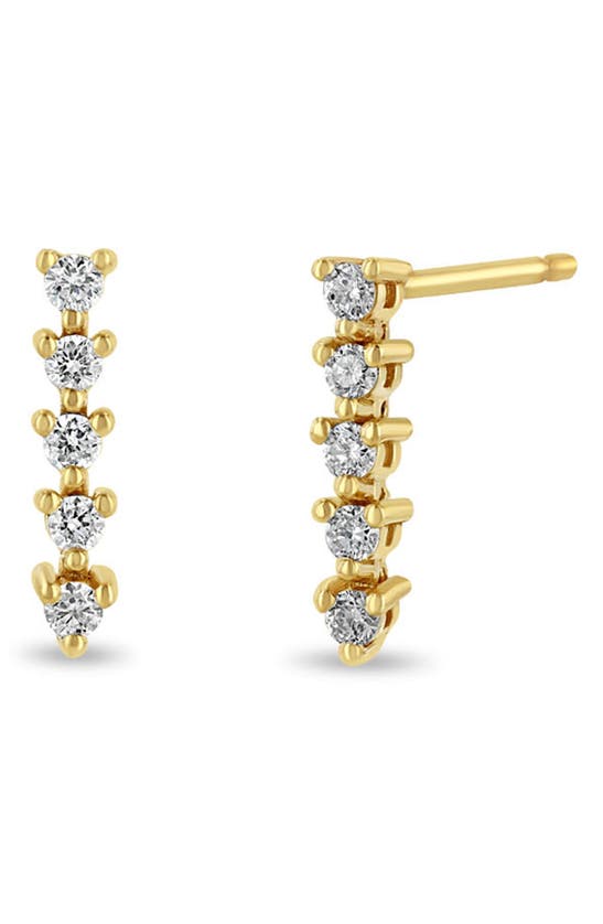 Shop Zoë Chicco 14k Yellow Gold Diamond Linear Drop Earrings