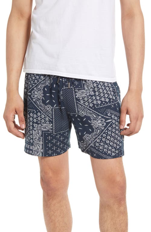 Native Youth Men's Bandana Tile Shorts in Navy 