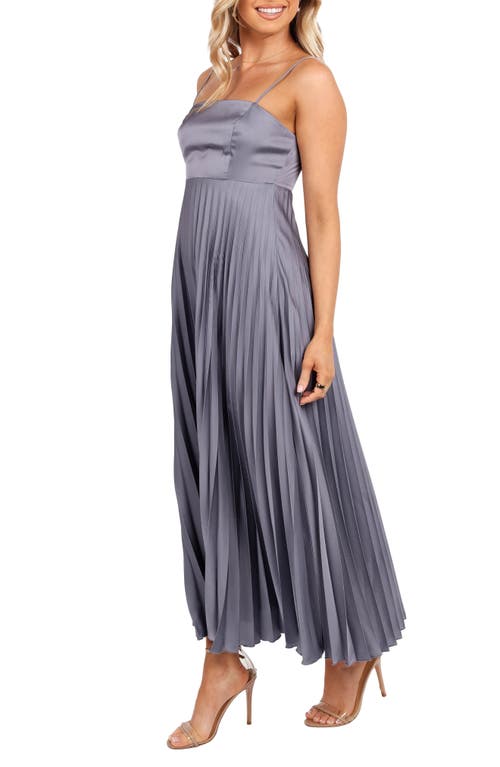 Petal And Pup Petal & Pup Keegan Pleated Satin Dress In Blue