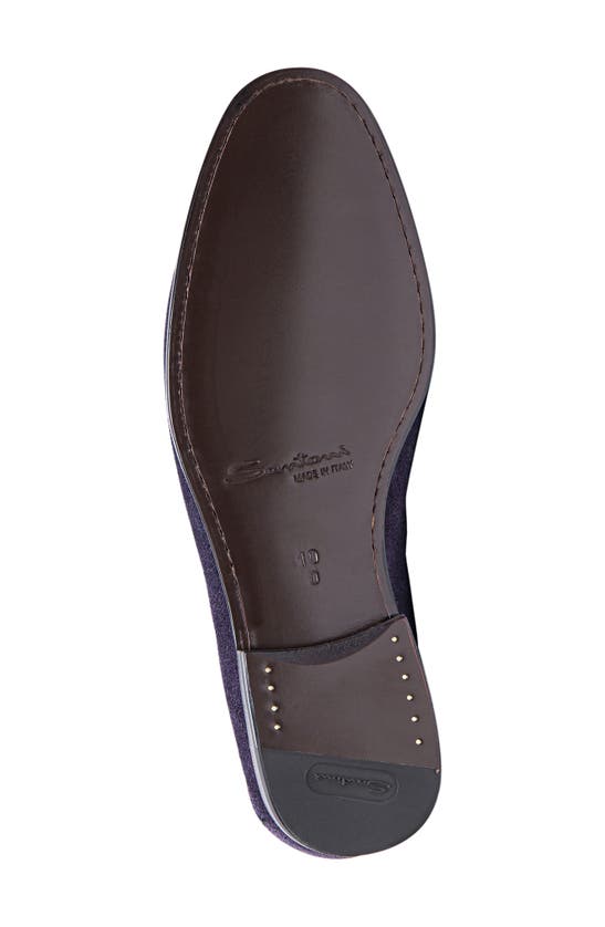 Santoni Tassel Suede Loafers In Blue