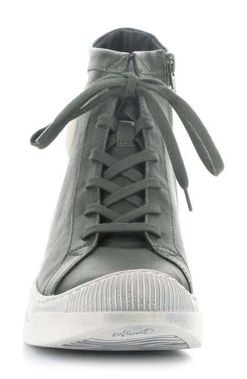 Softinos By Fly London Appe Lace-up High Top Sneaker In Military Smooth