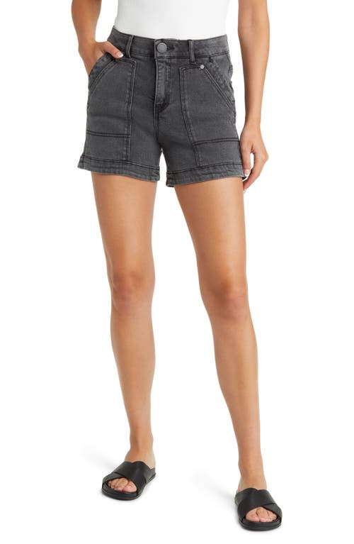 Wit & Wisdom 'Ab'Solution High Waist Denim Utility Shorts in Washed Black Vintage