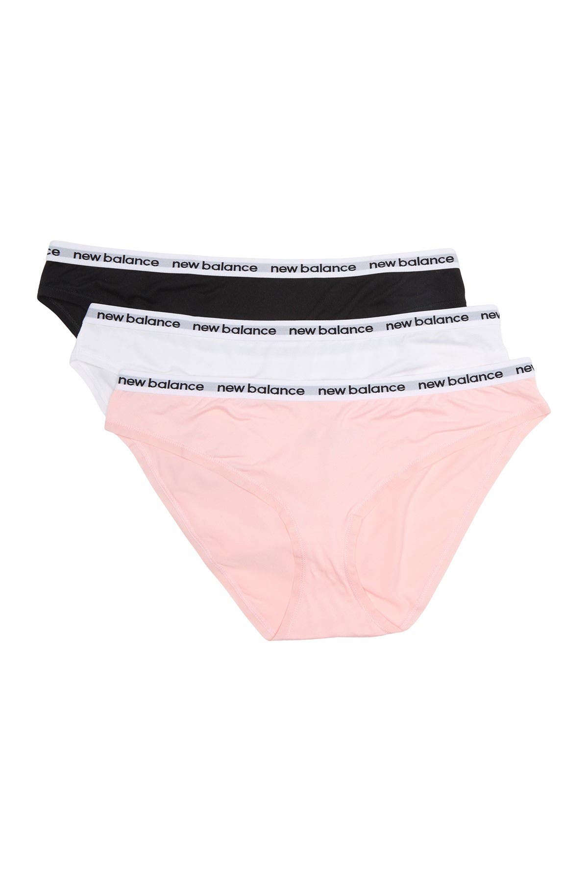 New Balance Eversoft Pure Hipster Underwear In Black white peach