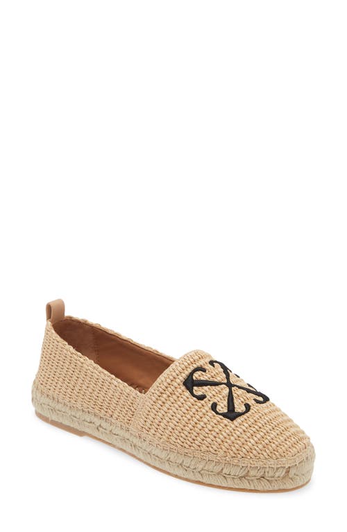 Off-White Arrow Raffia Espadrille Beige at Nordstrom,