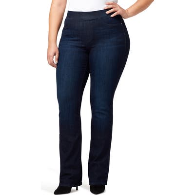 Plus Size Sanctuary Uplift Pull-On Demi Boot Jeans, Blue