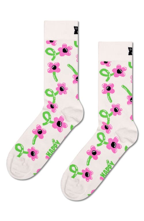 Shop Happy Socks Balloon Flower Crew Socks In White