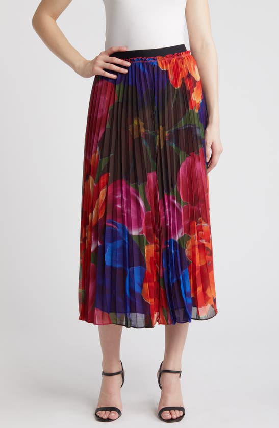 Ted Baker Evola Print Pleated Maxi Skirt In Multi