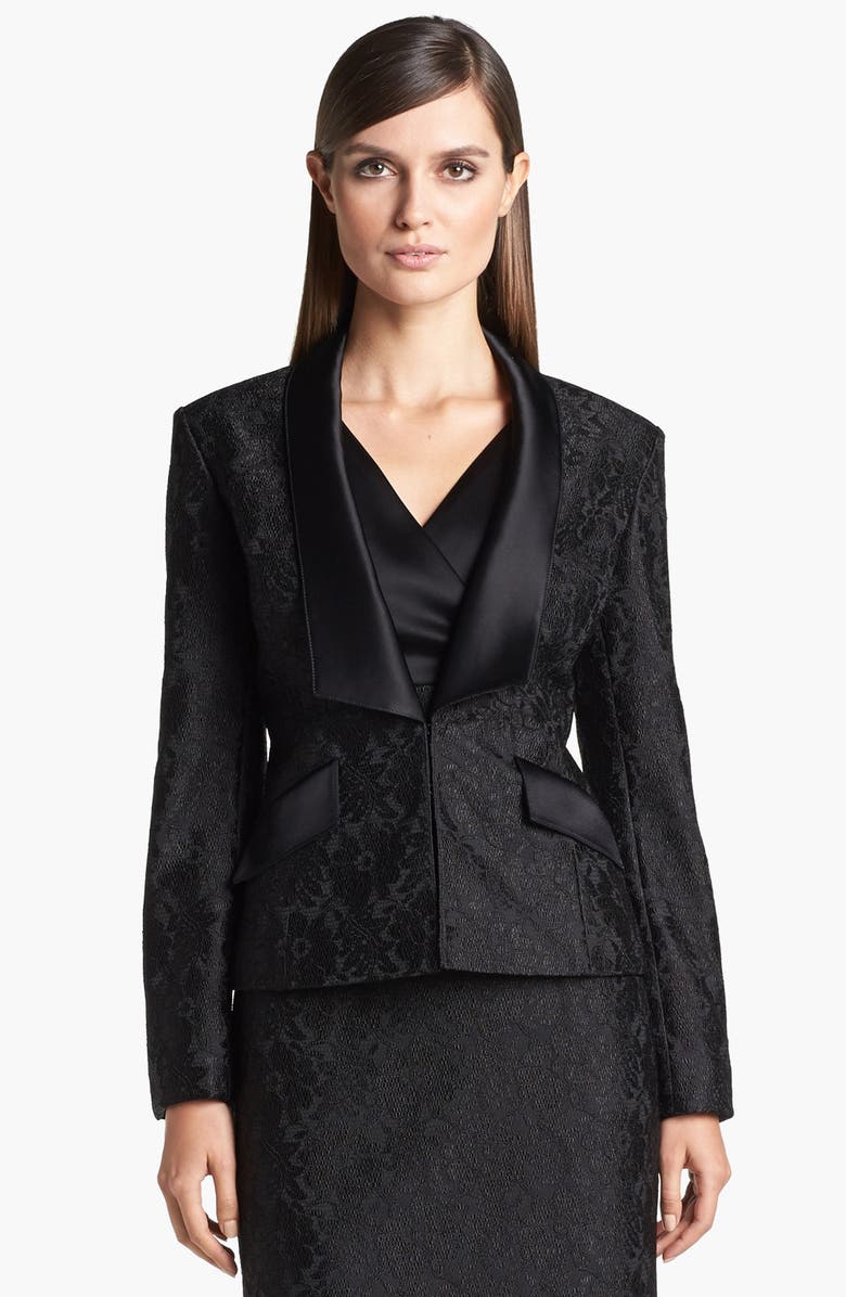 St. John Collection Lace Tuxedo Jacket | Nordstrom