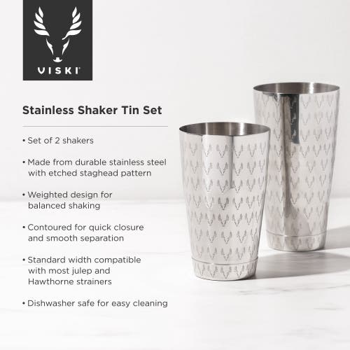 Viski Harrison 2-piece Shake Tins In Silver